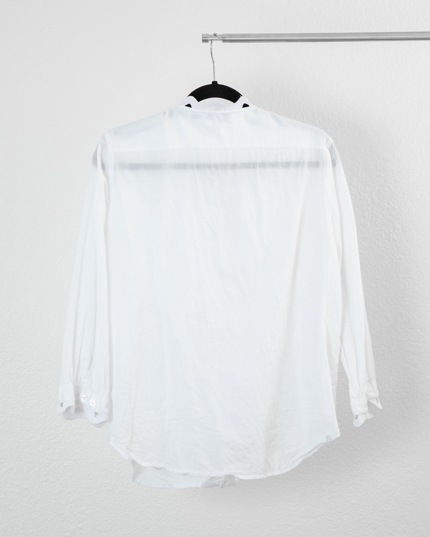SEE BY CHLOE Cotton Ruffle Long Sleeve Button Down in White