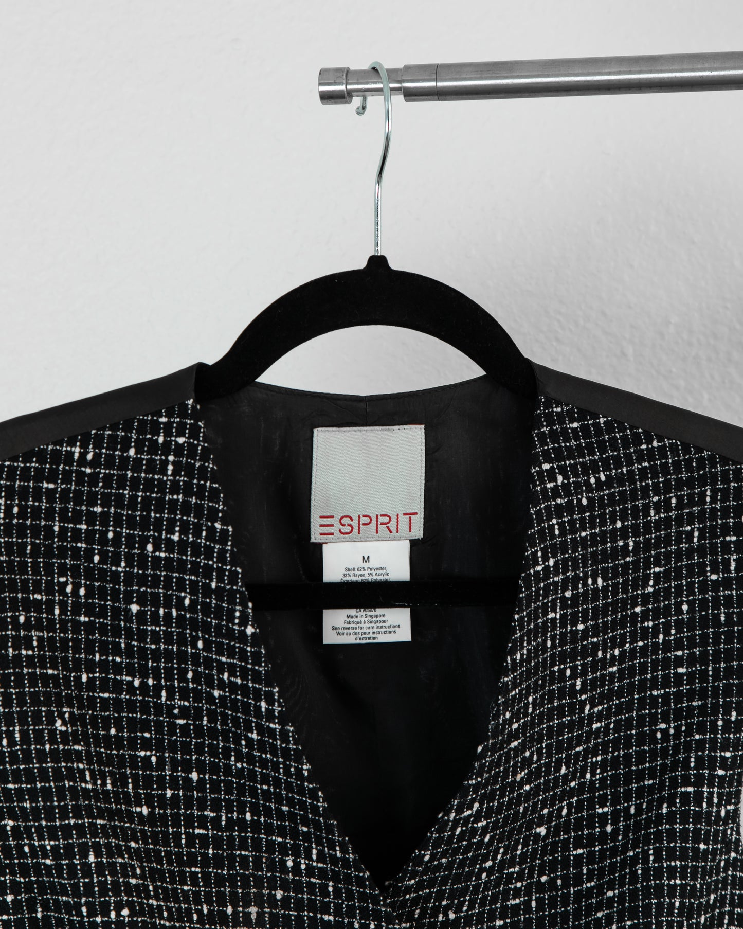 ESPRIT Vintage Speckled-Print Vest in Black and White