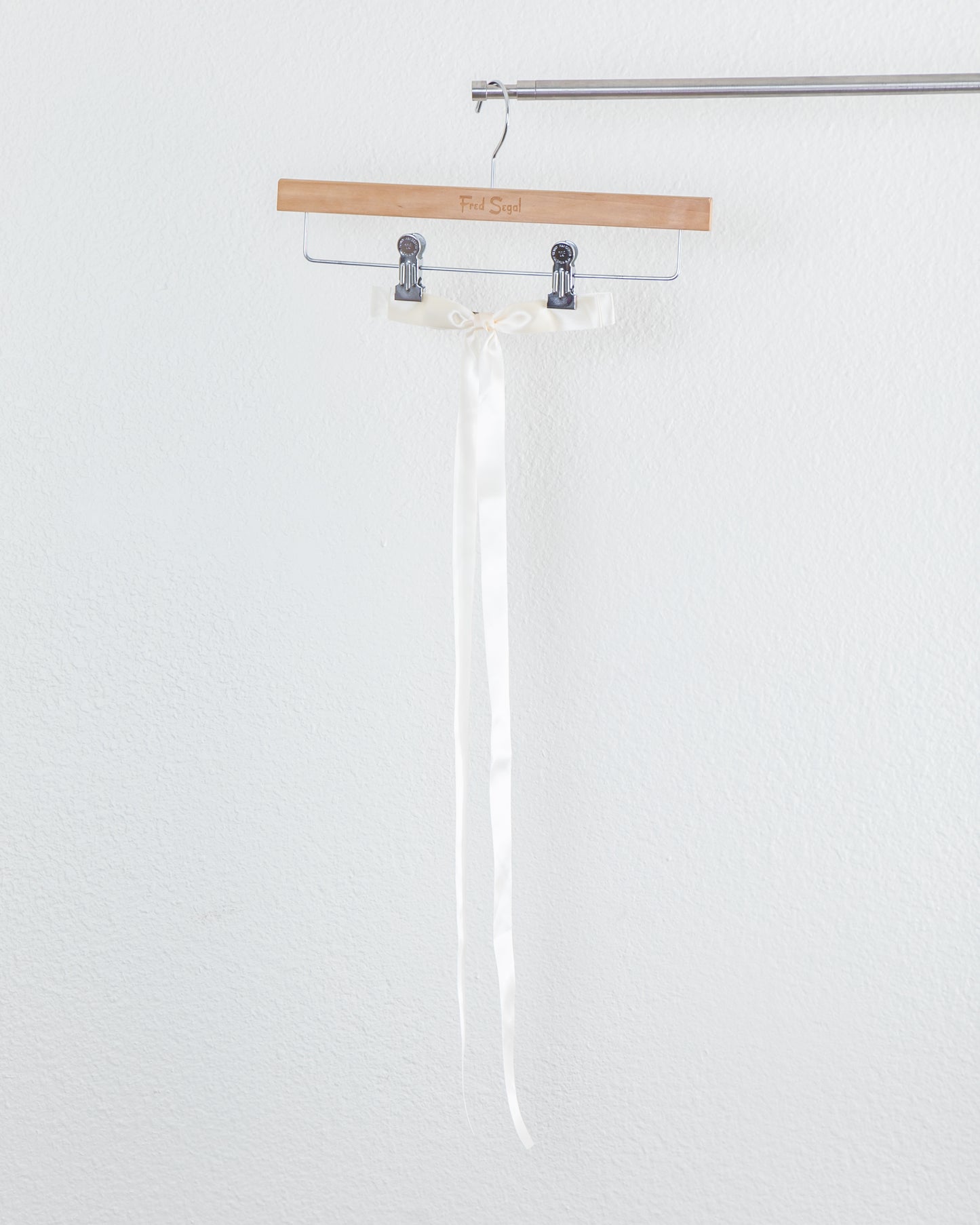 CHRISTINE GARCIA Extra Long Satin Bowknot Hair Clip in Cream