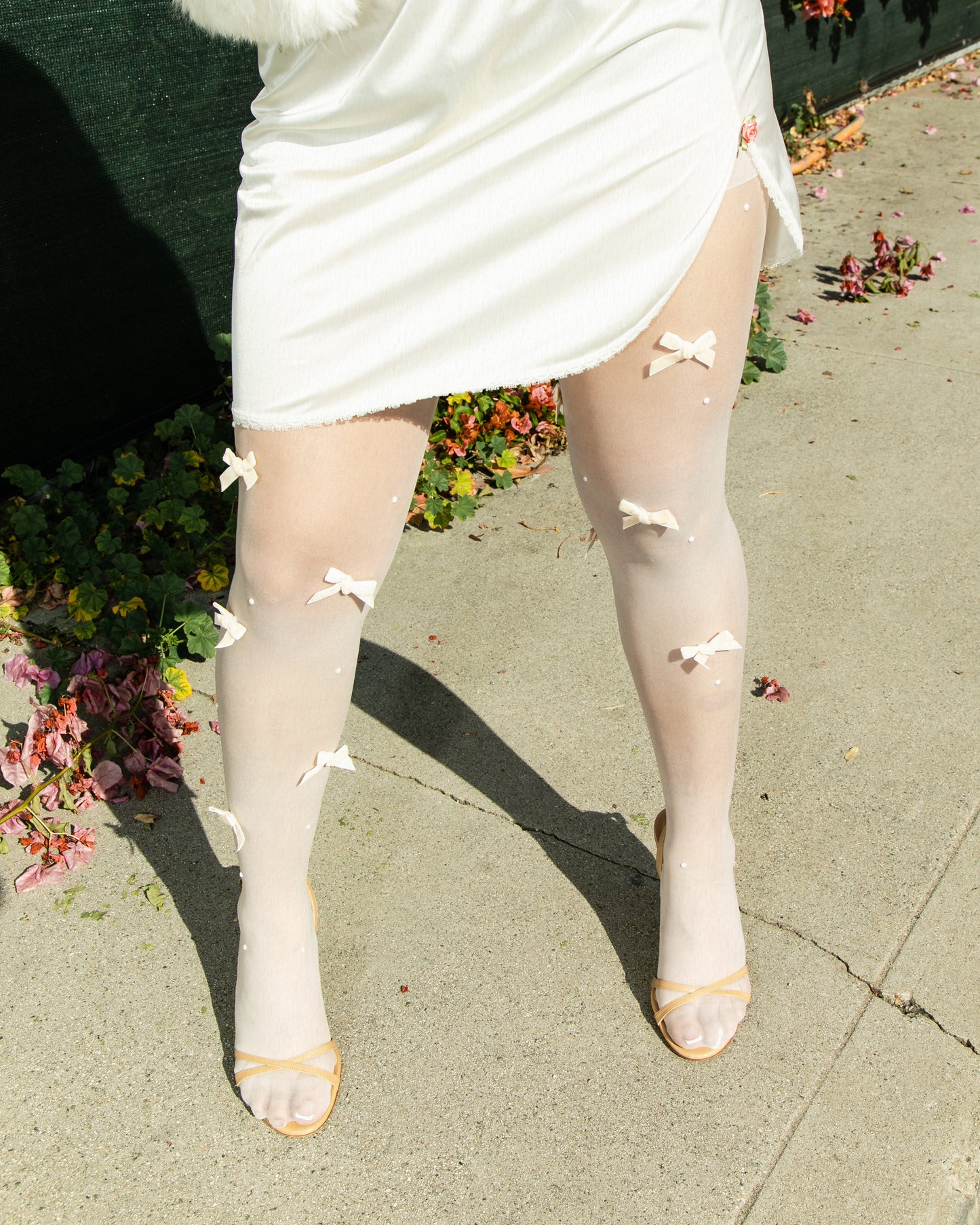 CHRISTINE GARCIA Rose Trimmed Mini Slip in Cream
