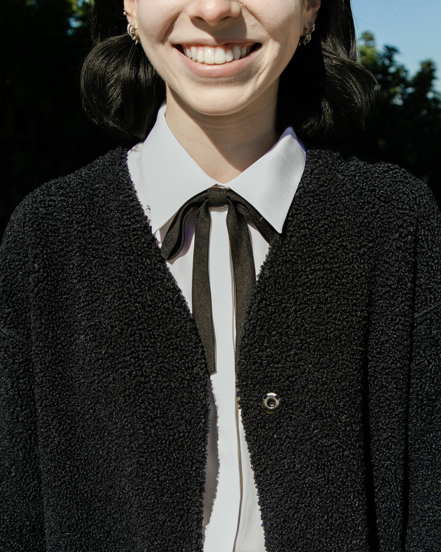 CHRISTINE GARCIA Uniform Ribbon Tie in Black