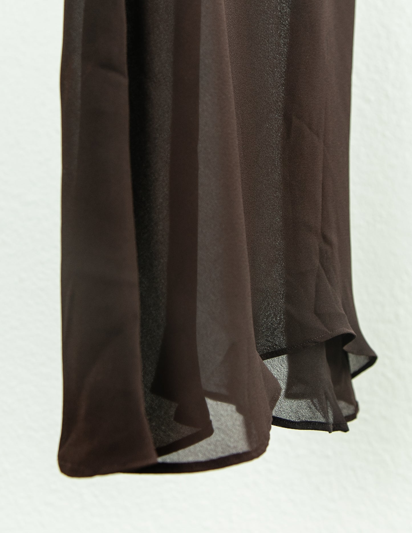 MAX STUDIO Silk Sleeveless V-Neck Sheer Dress in Brown SZ M