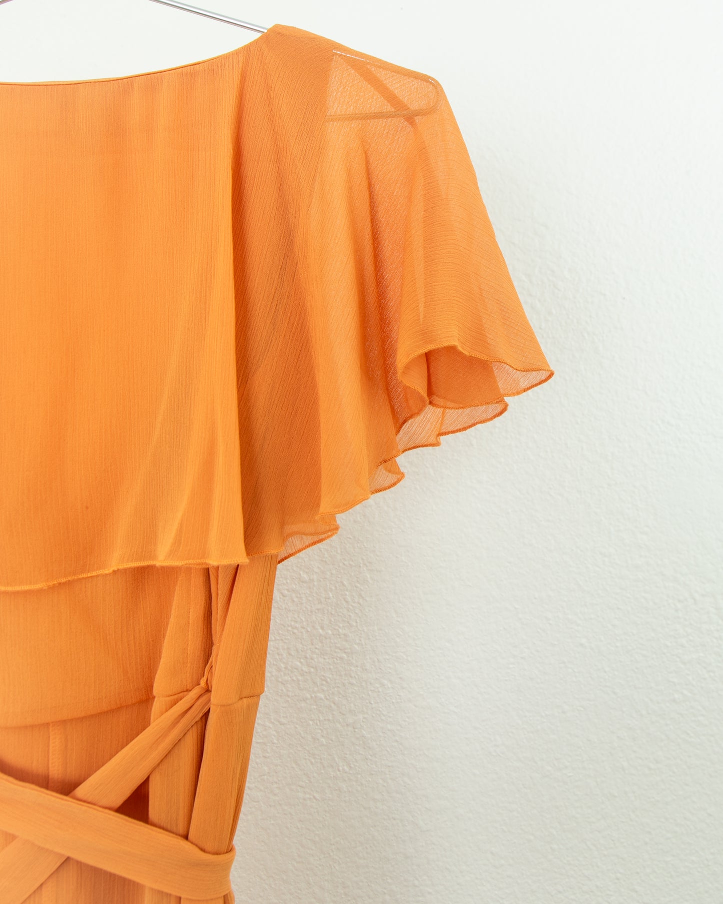 ASOS Soft Flowy Maxi Dress with Ruffles in Orange SZ 6