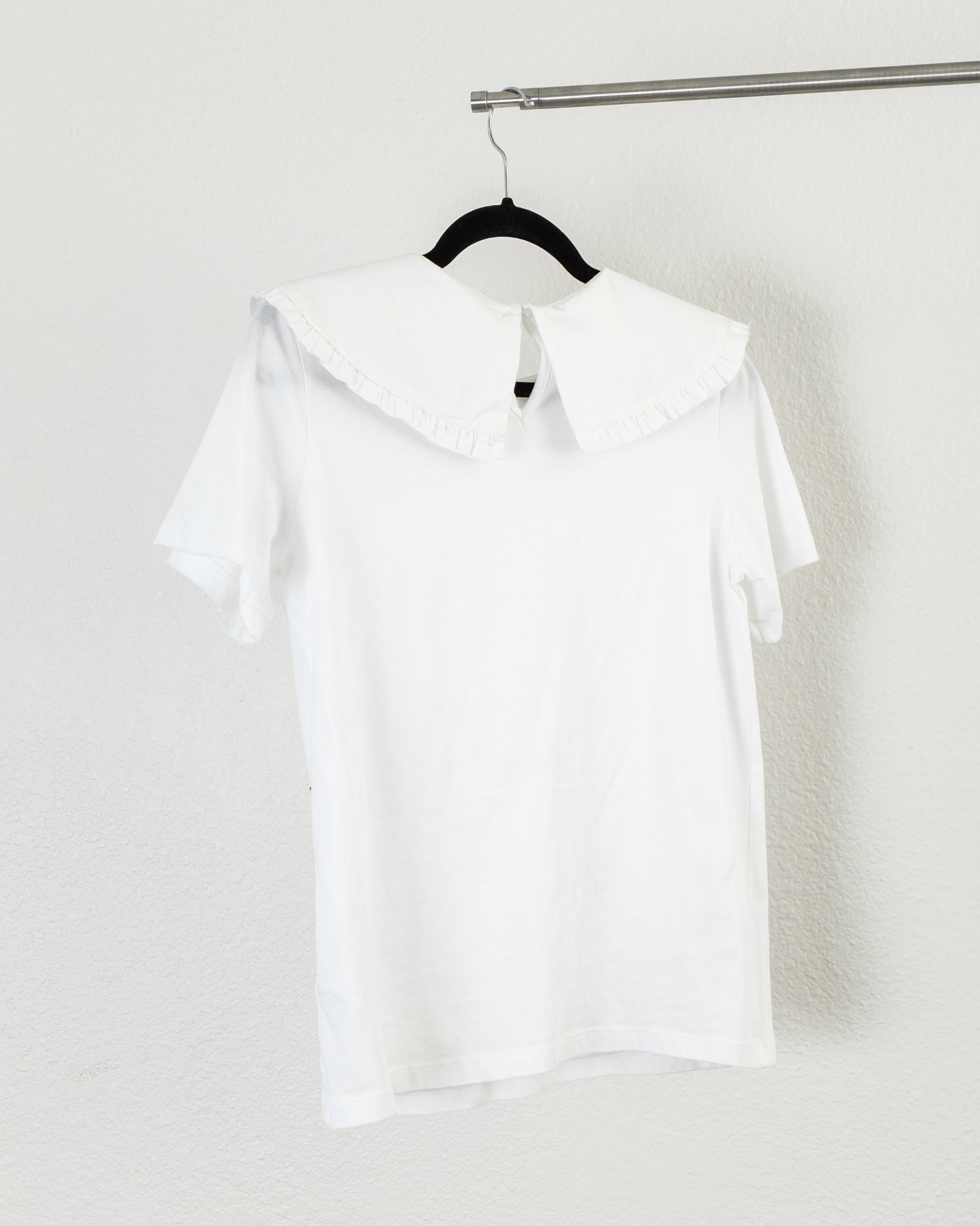 H&M Cotton Cotton Oversized Peter Pan Collar Blouse in White