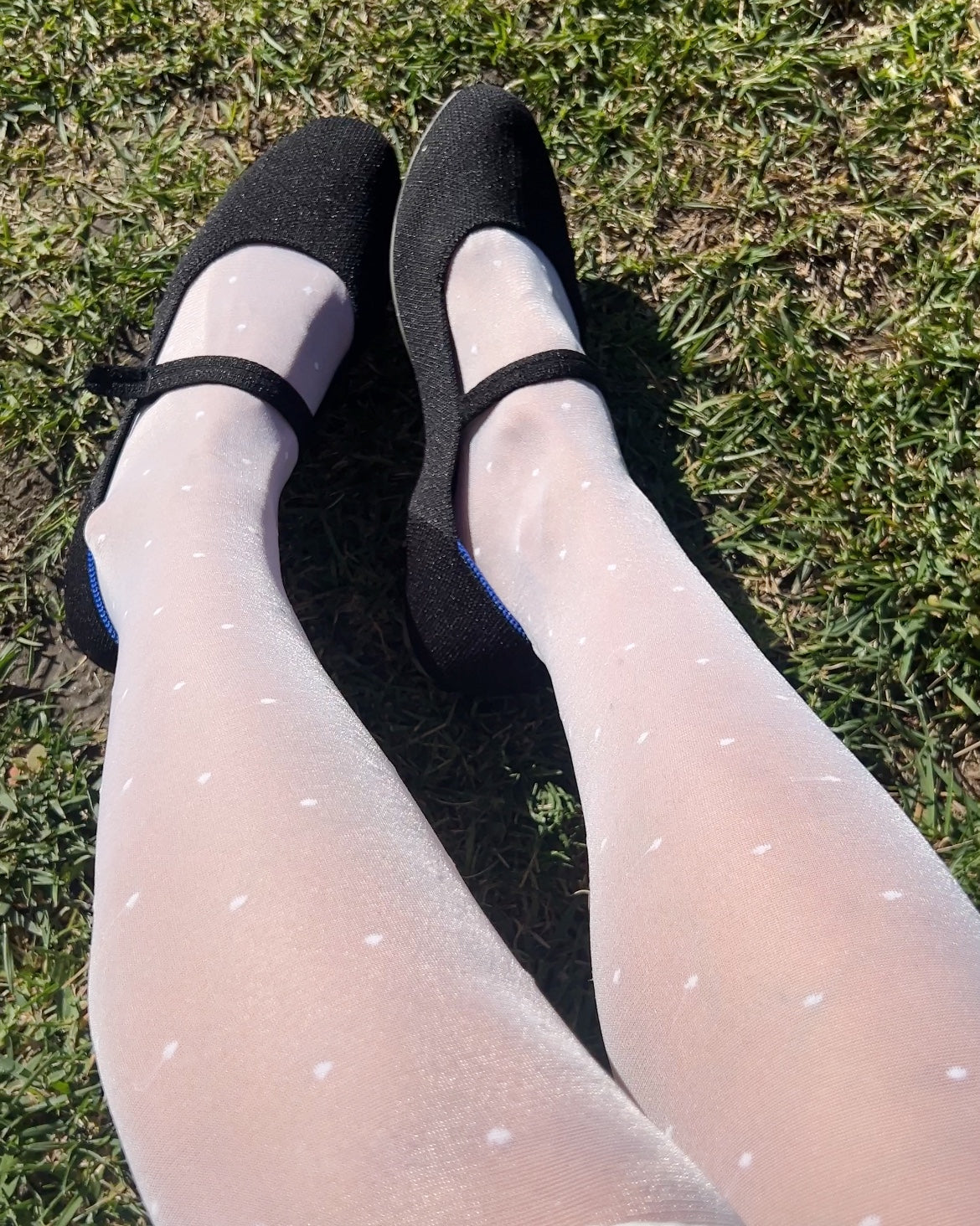 CHRISTINE GARCIA Polka Dot High Waist Pantyhose in Cream