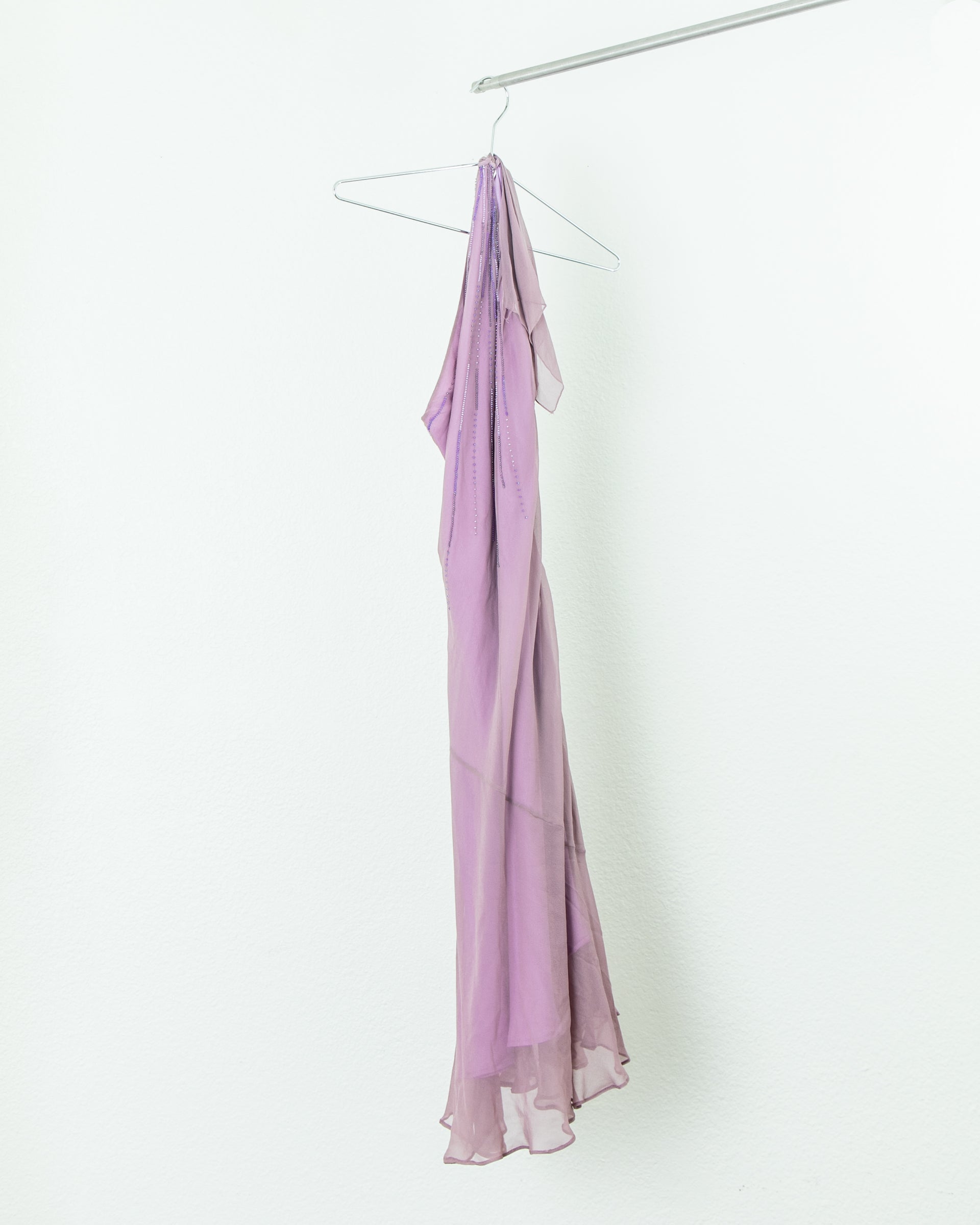 LAUNDRY by SHELLI SEGAL One Shoulder Chiffon Silk Flowy Dress in Laven –  Christine Garcia Collective